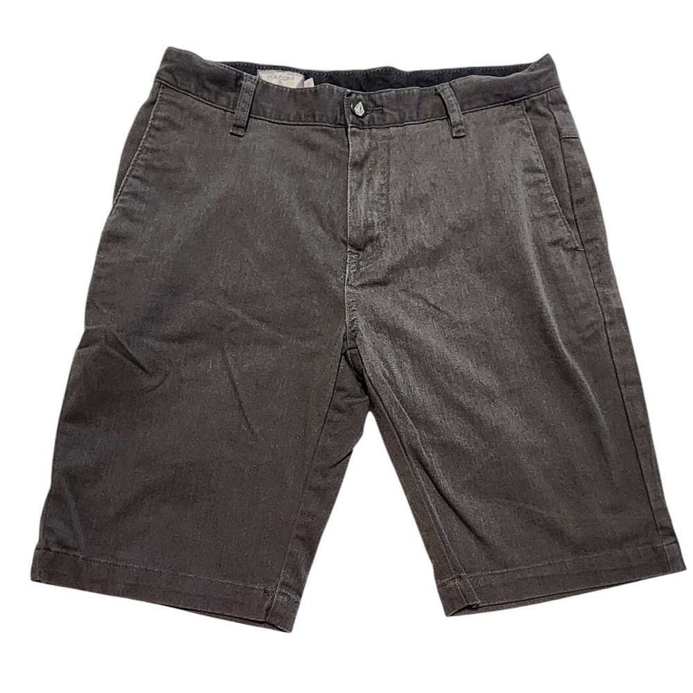Volcom Mens Shorts Size 32 Gray Casual Chino Skate Everyday